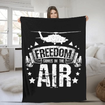 Discover Freedom comes in the air helicopter pilot Baseball Tees Fleece Blankets
