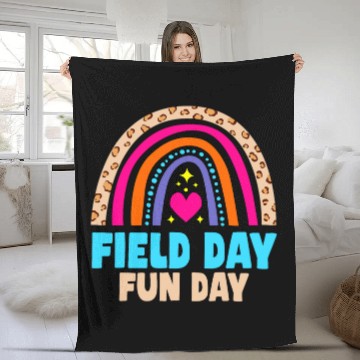 Discover Field Day Rainbow Teacher Student Kids Fleece Blankets