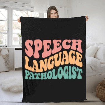 Discover Speech Language Pathologist Retro SLP Therapy Pathology Baseball Tees Fleece Blankets