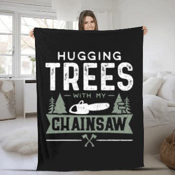Discover Hugging Trees With My Chainsaw Woodworker Zip Fleece Blankets