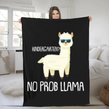 Discover No Prob Llama Funny Kindergarten School Fleece Blankets