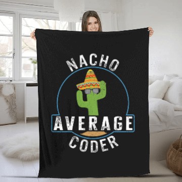Discover Programmer Nacho Average Coder Computer Programs Funny Codi Fleece Blankets