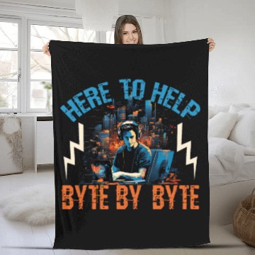 Discover Programmer IT Here To Help Byte By Byte Tech Support Baseball Tees Fleece Blankets