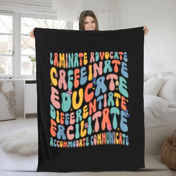 Discover Special Education Teacher Laminate Accommodate Collaborate 1 Fleece Blankets