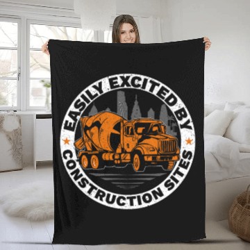 Discover Easily Distracted By Construction Sites Construction Worker Fleece Blankets