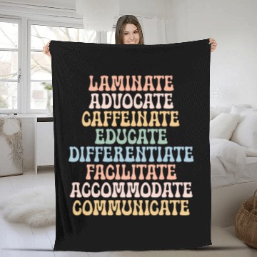 Discover SPED Teacher Essentials Laminate Advocate Educate Zip Fleece Blankets