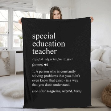 Discover Special Education Teacher Funny Dictionary Definition Fleece Blankets