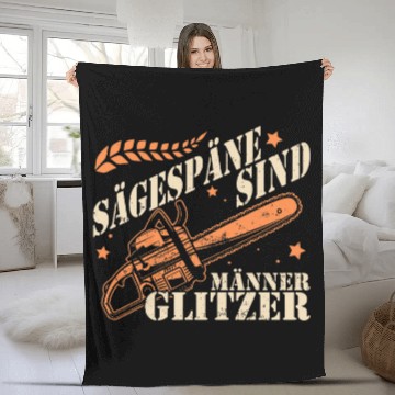 Discover Sawmill Carpenter Carpenter Woodworker Chainsaw Profession 30 Fleece Blankets