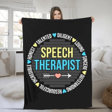 Discover Speech Language Pathologist SLP Speech Therapist Fleece Blankets