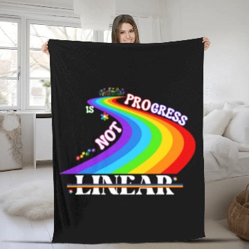 Discover Sped Ed Special Education Teacher Progress Not Linear Funny Fleece Blankets