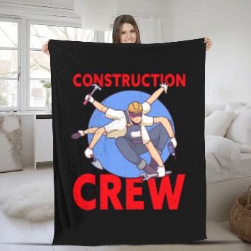 Discover Mens Construction Crew Construction Worker 1 Fleece Blankets