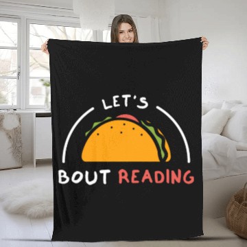 Discover Lets Taco Bout Reading for Book Lover Reading Teacher 2 Fleece Blankets