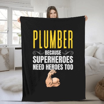 Discover Plumber Because Superheroes Need Heroes Too Fleece Blankets