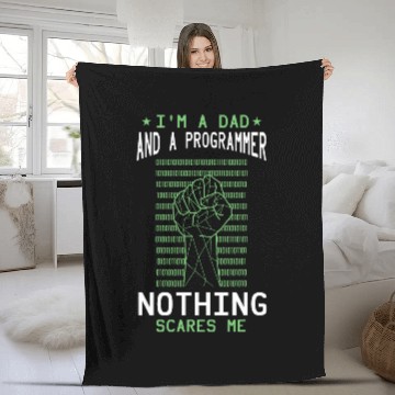 Discover Programmer Dad Computer Coding Hand Fist Binary Coding Zip Fleece Blankets