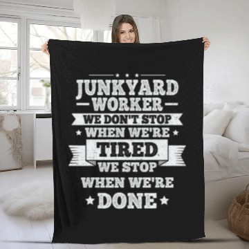 Discover Scrapyard Junkyard Life Quote for a Junkyard Worker Fleece Blankets