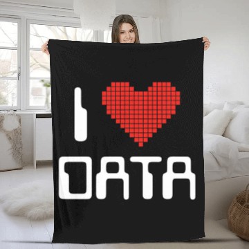Discover I Love Data Computer Science Statistics Student or Teacher Fleece Blankets
