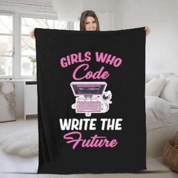 Discover Girl Who Code Writes The Future Programmer Computer Coder Fleece Blankets