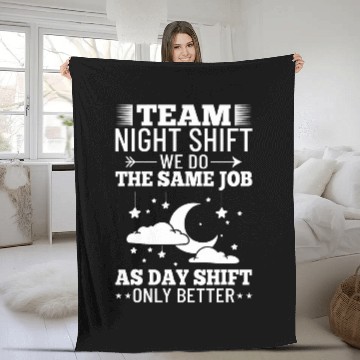 Discover Shift Work Night Job Worker Midnight Funny Coffee 12 Baseball Tees Fleece Blankets