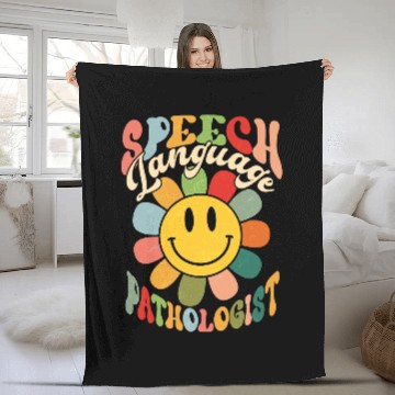 Discover Speech Therapy Speech Language Pathologist Therapist Retro Zip Fleece Blankets