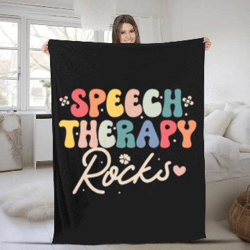Discover Speech Therapy Speech Language Pathologist SLP School Women Fleece Blankets