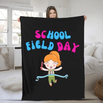 Discover School Field Day Vibes Teacher Students Outdoor Activities Fleece Blankets