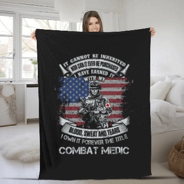 Discover Own Forever The Title Combat Medic Flag American USA Fleece Blankets