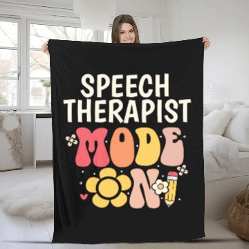 Discover Speech Therapy Therapist Pathologist SLP Back to School Fleece Blankets Fleece Blankets