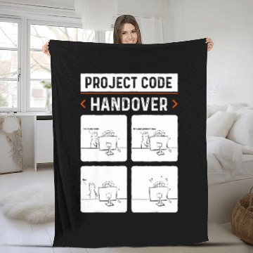 Discover Project Code Handover Software Developer Funny C Programmer Fleece Blankets