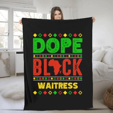 Discover Unapologetically Dope Black Waitress African American Zip Fleece Blankets