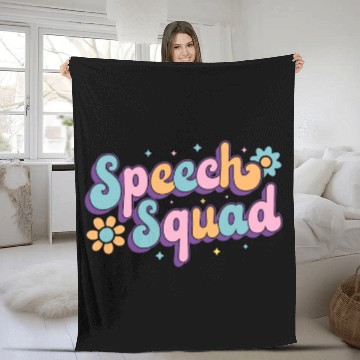 Discover Speech Squad Language Pathologist Therapist SLP Therapy Fleece Blankets