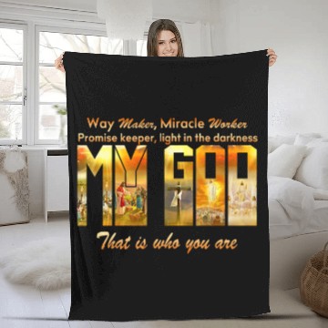Discover Bible Verse Waymaker Promise Keeper Miracle Worker Christian Fleece Blankets
