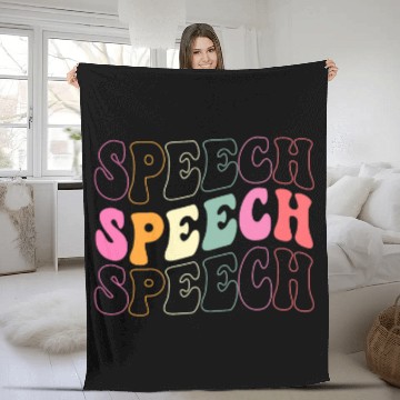Discover Speech Therapy Women Speech Language Pathologist Therapist Zip Fleece Blankets