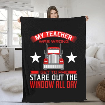 Discover Paid Worker Trucker Truck Drive Travel Fleece Blankets Baseball Tees