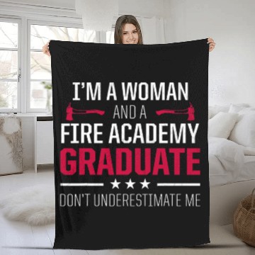 Discover Academy Student Woman Fireman Graduation Fleece Blankets
