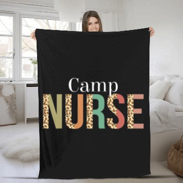 Discover Leopard Camp nurses Print For Nursing Student Fleece Blankets
