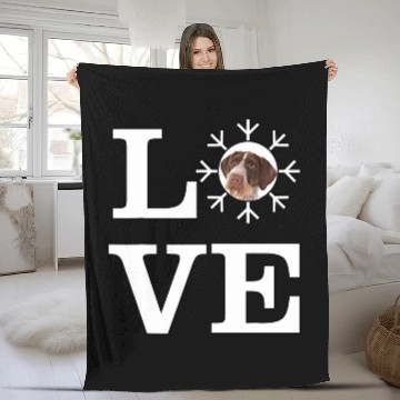 Discover Love Snowflake Dog Pointers German Wirehaired Fleece Blankets