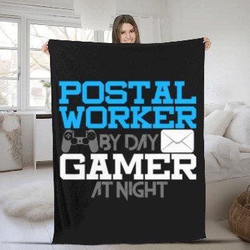 Discover Postal Worker By Day Gamer At Night Mail Carrier Baseball Tees Fleece Blankets