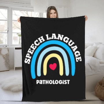 Discover Speech Therapy SLP Rainbow Pathologist Therapist Fleece Blankets
