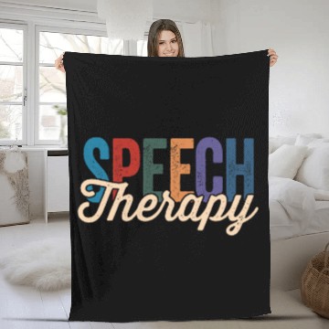 Discover Speech Therapy SLP Speech Language Pathologist Cute Fleece Blankets