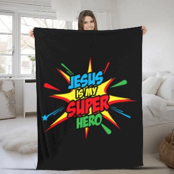 Discover Jesus Is My Superhero Fun Powerful Christian Comic Book Fleece Blankets