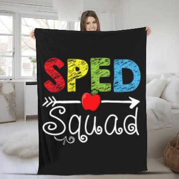 Discover sped squad sped teacher student back to school Fleece Blankets