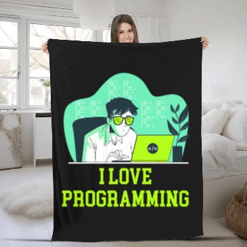 Discover I Love Programming Professional Computer Programming Career Baseball Tees Fleece Blankets