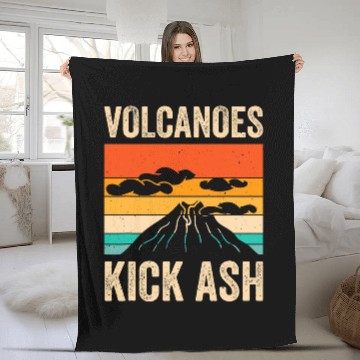 Discover Volcanoes Kick Ash 1 Fleece Blankets