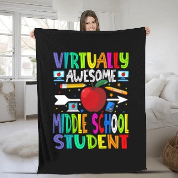 Discover Virtually Awesome Middle School Student Back To School Baseball Tees Fleece Blankets