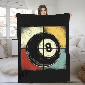Discover Billiards Pool Player Ball Retro vintages Fleece Blankets