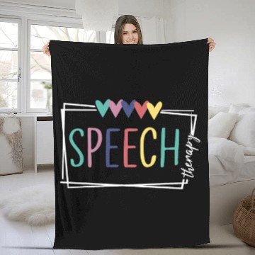 Discover Speech Therapy Speech Language Pathologist Therapist SLP Fleece Blankets