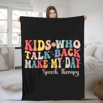 Discover Speech Therapy Speech Language Pathologist SLP Women Zip Fleece Blankets