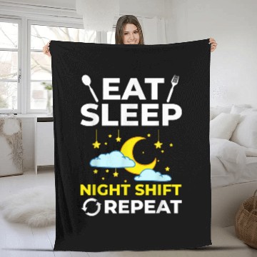 Discover Shift Work Night Job Worker Midnight Funny Coffee 2 Baseball Tees Fleece Blankets