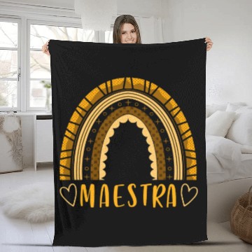 Discover Spanish Teacher School Language Professor Maestra Baseball Tees Fleece Blankets