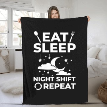 Discover Shift Work Night Job Worker Midnight Funny Coffee 14 Fleece Blankets